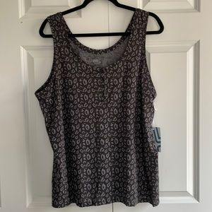 Market & Spruce Pima cotton Henley knit tank - black and gray XL - NWT
